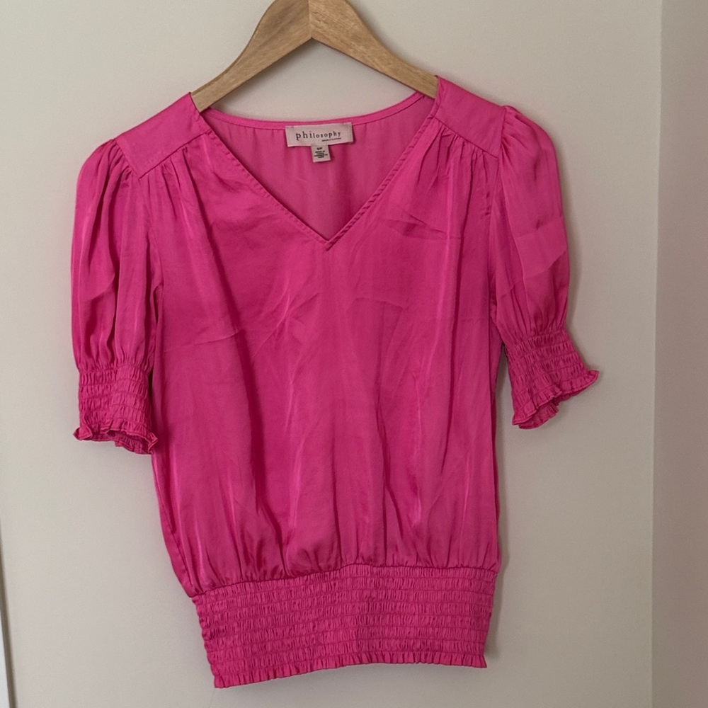 Philosophy Fuchsia V-Neck Blouse